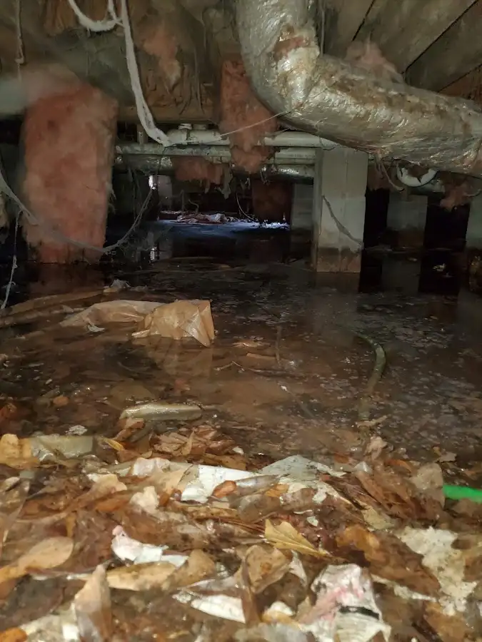 Crawl space flood assessment for Commercial Water Damage Restoration in Rancho Cucamonga